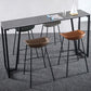 Industrial Grey Stone Pub Bar Table Indoor Iron Bar Dining Table with Double Pedestal Clearhalo 'Bar Furniture' 'Bar Tables' 'bar_tables' 'furn' 'furn_bar_tables' 'Furniture' 'furniture_bar_tables' 'Kitchen & Dining Furniture' 1200x1200_2dbb74ed-b981-4826-bd8d-283ae633ed51