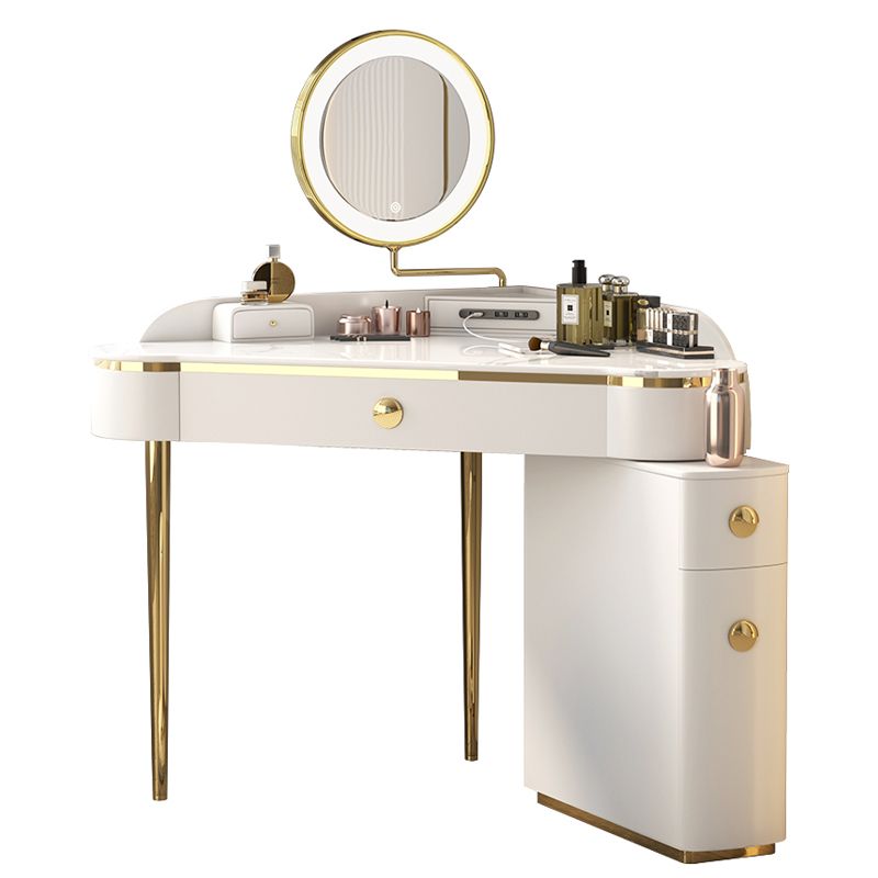 Modern 29.5" Height Slate Top Table Makeup Vanity with Drawers