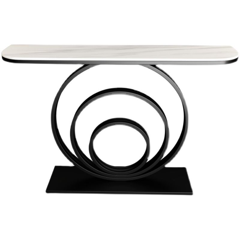 Mesa final de metal glam -metal Media mesa de sofá de piedra de luna para Hall