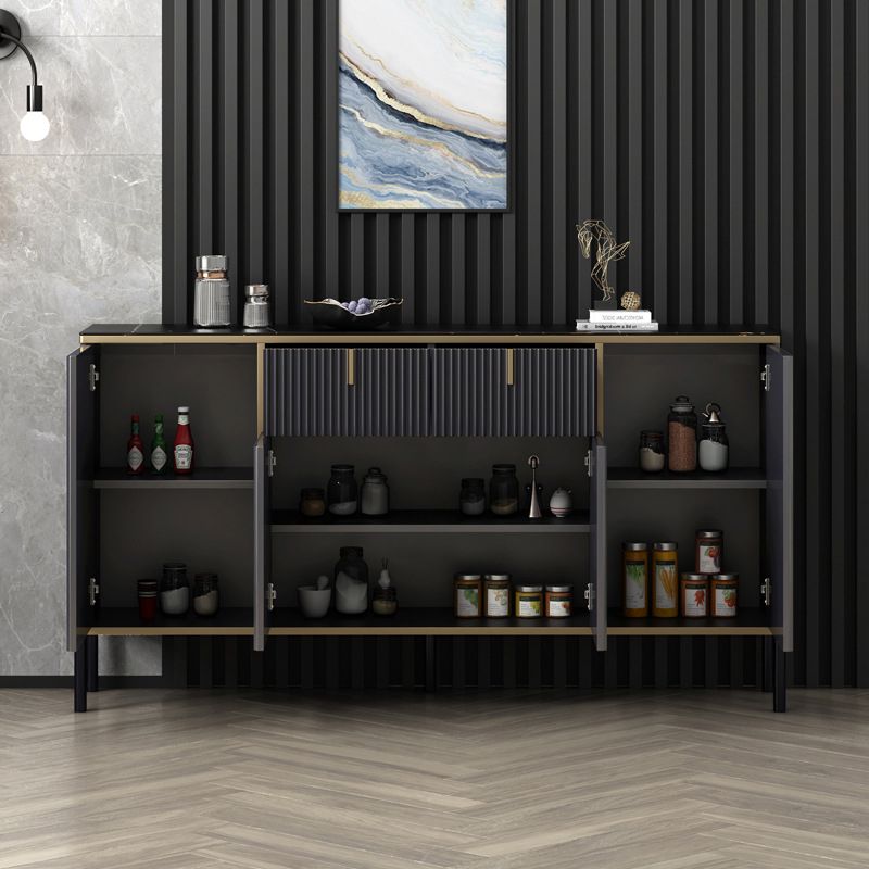 Glamstil Buffet Sideboard Sintered Stone Top Server mit Tür und Schublade für Wohnzimmer