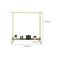 Glam Entryway Coat Rack Metal Framed Hanging Rail and Lower Shelf Coat Hanger