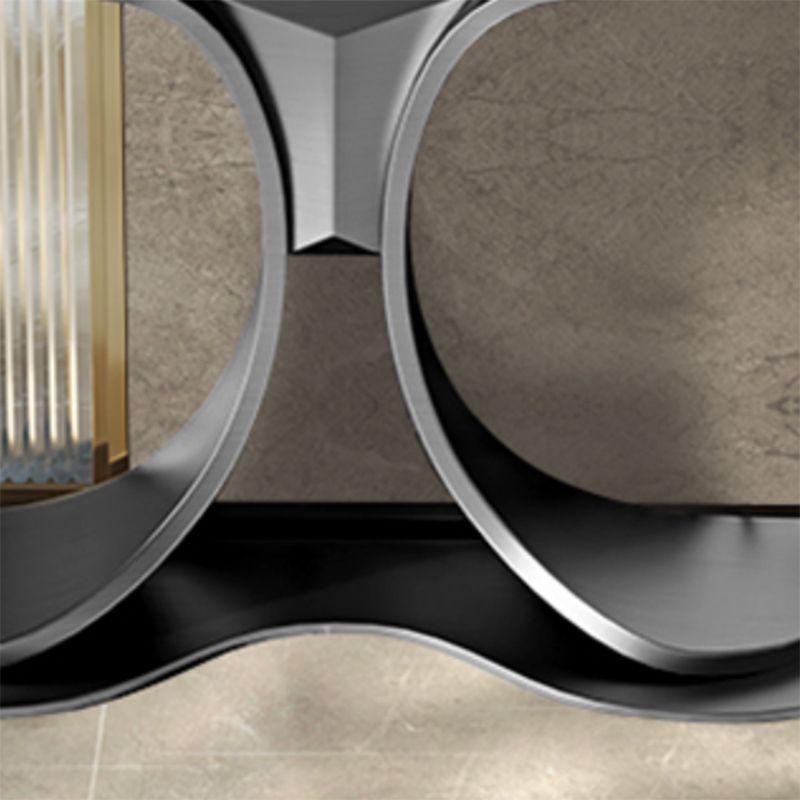 Glam Free Form Console Accent Table with Stainless Steel Bracket for Hall