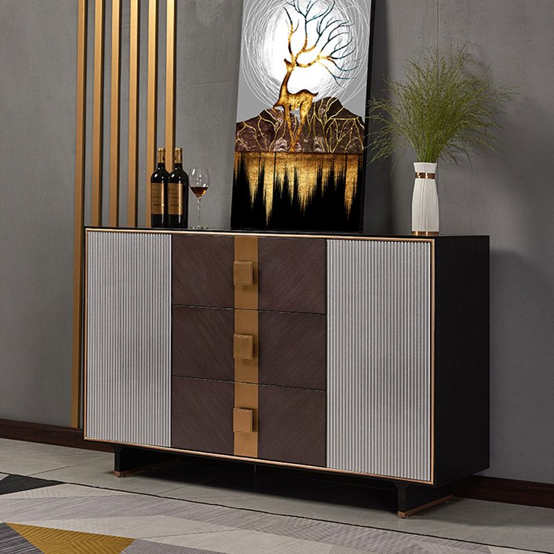 Gabinetto di sideboard in legno massiccio con cassetti moderno server da pranzo
