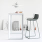 Modern Backrest Armless Counter Stool Iron High Stool with Plastic Cushion