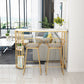 Glam Faux Marble 1/2/3 Pieces Bar Table Set Rectangle Bar Table with Metal Legs Clearhalo 'Bar Furniture' 'furn' 'furn_home_bar_bar_sets' 'Furniture' 'Home Bars & Bar Sets' 'home_bar_bar_sets' 'Kitchen & Dining Furniture' 1200x1200_2dc28d54-91c7-4139-b20e-5e90de82a77e