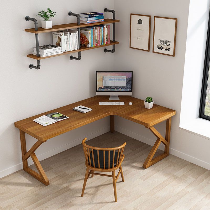 Modern Style L-shape Office Desk Brown Wooden Writing Desk for Home Clearhalo 'furn' 'furn_office_desk' 'Furniture' 'Office Desks' 'Office Furniture' 'office_desk' 1200x1200_2dc448ac-d424-4dcf-8565-a7f4c1a56200
