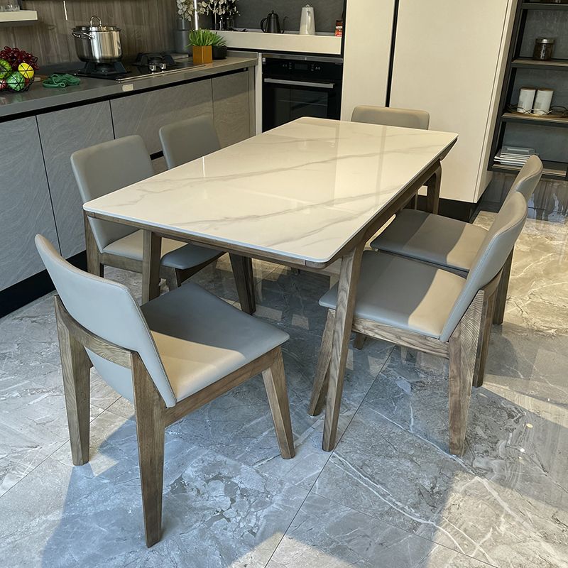 Ash Wood Frame Dinette Table Modern Rectangle Dining Table for Home Clearhalo 'Dining Tables & Seating' 'Dining Tables' 'dining_table' 'furn' 'furn_dining_table' 'Furniture' 'Kitchen & Dining Furniture' 1200x1200_2dc5767d-7322-4f63-b8f3-0ea95fe15bd6