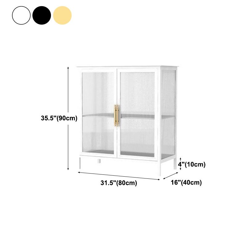 Glam Iron Dining Server Glass Doors Cabinet Sideboard per il ristorante