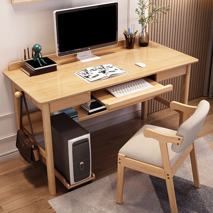 Modern Style Wooden Office Desk 1 Shelf Writing Desk for Bedroom Clearhalo 'furn' 'furn_office_desk' 'Furniture' 'Office Desks' 'Office Furniture' 'office_desk' 1200x1200_2dc82e6b-bc28-4139-878e-0934d8c1e527