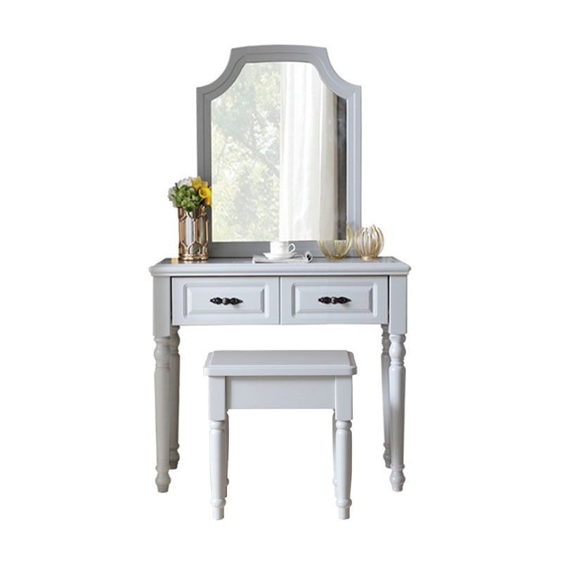 Bedroom Victorian Double Drawers Solid Wood Standing Make-up Vanity Clearhalo 'Bedroom Furniture' 'furn' 'furn_makeup_vanities' 'Furniture' 'Makeup Vanities' 'makeup_vanities' 1200x1200_2dc83cd1-4ef1-4718-91fb-5d36e72fd21e