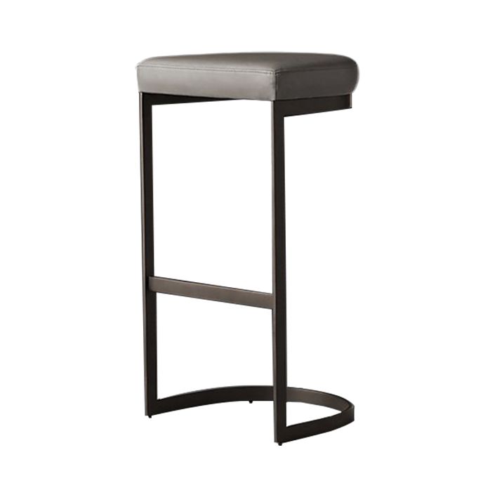 Glam Restaurant Footrest Bar Stool Gray Leather Backless Stool Clearhalo 'Bar Furniture' 'Bar Stools' 'bar_stools' 'furn' 'furn_bar_stools' 'Furniture' 'furniture_bar_stools' 'Kitchen & Dining Furniture' 1200x1200_2dc8cabd-9748-4929-906d-b6427e2c4902