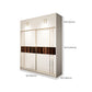Contemporary Soft Close Doors Wardrobe Cabinet White Wood Sliding Doors with Shelves