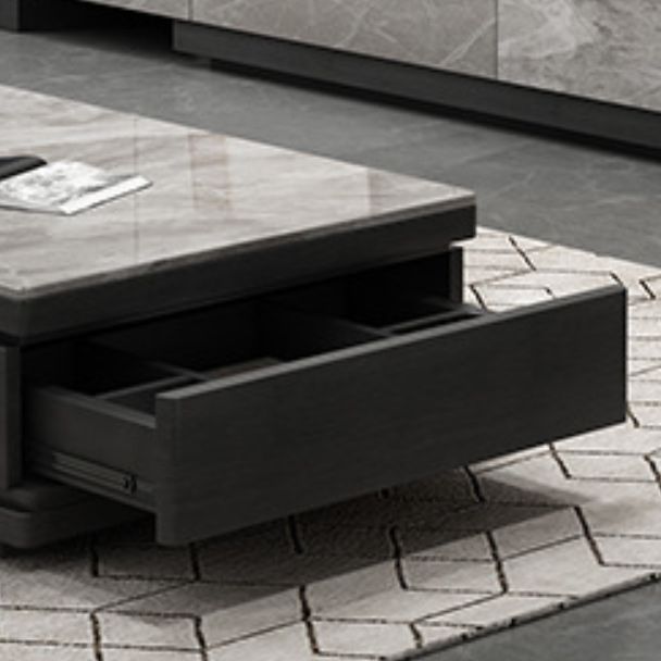 Pedestal Base Coffee Table with 3 Storage Drawers and Shelf in Grey Clearhalo 'Coffee & Accent Tables' 'Coffee Tables' 'coffee_tables' 'furn' 'furn_coffee_tables' 'Furniture' 'Living Room Furniture' 1200x1200_2dcbc942-1ef2-47f8-93b8-5762724cd59f