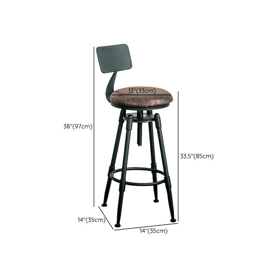 Adjustable Height Bar Stools Industrial Barstool with Metal Legs Clearhalo 'Bar Furniture' 'Bar Stools' 'bar_stools' 'furn' 'furn_bar_stools' 'Furniture' 'Kitchen & Dining Furniture' 1200x1200_2dcc7d8a-9bbf-466a-bdd3-2f45253e4f5a