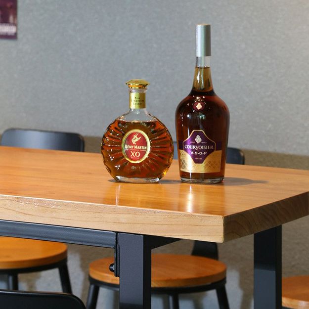 Tavolo da bar in legno in legno massiccio marrone chiaro industriale in metallo tavolo da pub