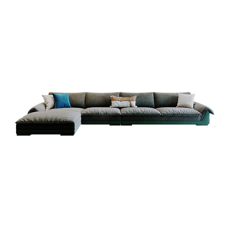 Contemporary Stationary Fabric Living Room Flared Arm Pillows Seating Clearhalo 'furn' 'furn_sectionals' 'Furniture' 'Living Room Furniture' 'Sectionals' 1200x1200_2dcdb5af-bafc-4392-a859-1d81a2b71fe3