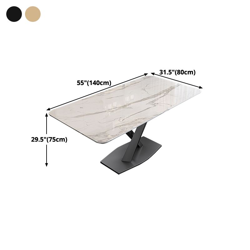 Traditional Luxury Dining Table Rectangle Sintered Stone Table with Pedestal Base Clearhalo ' dining_table' 'Dining Tables & Seating' 'Dining Tables' 'furn' 'furn_dining_table' 'Furniture' 'furniture_dining_table' 'Kitchen & Dining Furniture' 'kitchen&dining_furn' 'kitchen' 'kitchen_dining_table' 1200x1200_2dce066e-eb48-4490-9864-65497c981b34