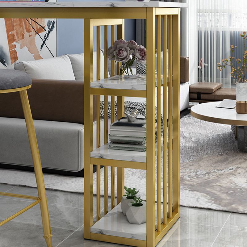 Faux Marble Counter Height Bar Table Glam Metal Base Counter Wine Table Clearhalo 'Bar Furniture' 'Bar Tables' 'bar_tables' 'furn' 'furn_bar_tables' 'Furniture' 'Kitchen & Dining Furniture' 1200x1200_2dce5a01-1654-4e19-ac57-e91704f6715f