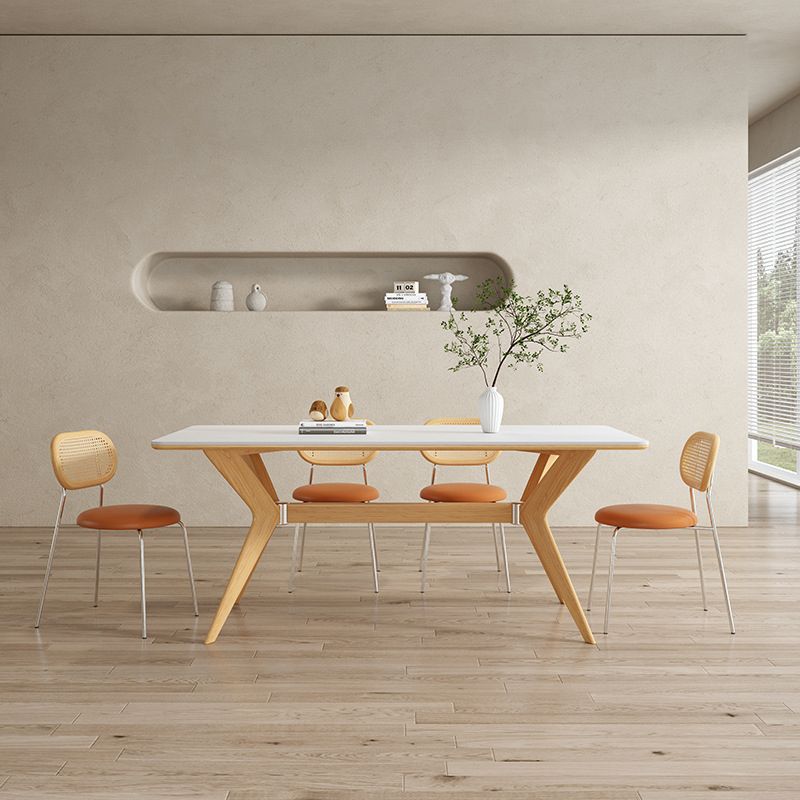 Contemporary 1/2/5/7 Pieces Dining Chairs Set Rectangle Stone Furniture in White Clearhalo 'Dining Room Sets' 'Dining Tables & Seating' 'dining_room_set' 'furn' 'furn_dining_room_set' 'Furniture' 'Kitchen & Dining Furniture' 1200x1200_2dcebf5d-7e8b-42b7-a6a8-d5808d90dda1
