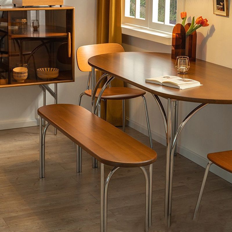 Ovale eetkamer keukentafel Moderne eettafel met zilveren frame