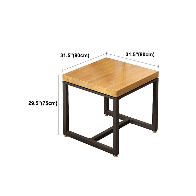 Metal Industrial Square Dining Table Pine Solid Wood Top Table with Trestle Base Clearhalo 'Dining Tables & Seating' 'Dining Tables' 'dining_table' 'furn' 'furn_dining_table' 'Furniture' 'Kitchen & Dining Furniture' 1200x1200_2dcfa712-dd00-4b3e-b0ad-898b265f033a