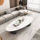 2 Legs Single Coffee Table Slate Oval Coffee Table with Storage