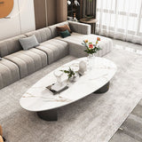 Mesa de café de una sola mesa de 2 patas mesa de café ovalado con almacenamiento