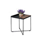 Mid-Century Modern Black Coffee Table with Iron Tray Top and Cross Legs