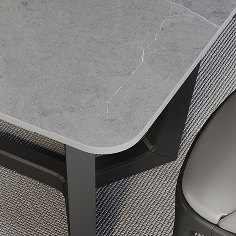 Grey Designer 1/2/5/6/7 Pieces Dining Table Set Rectangle Stone Dinette Set Clearhalo 'Dining Room Sets' 'Dining Tables & Seating' 'dining_room_set' 'furn' 'furn_dining_room_set' 'Furniture' 'Kitchen & Dining Furniture' 1200x1200_2dd1dd86-2053-4675-85f5-20776dbc6463