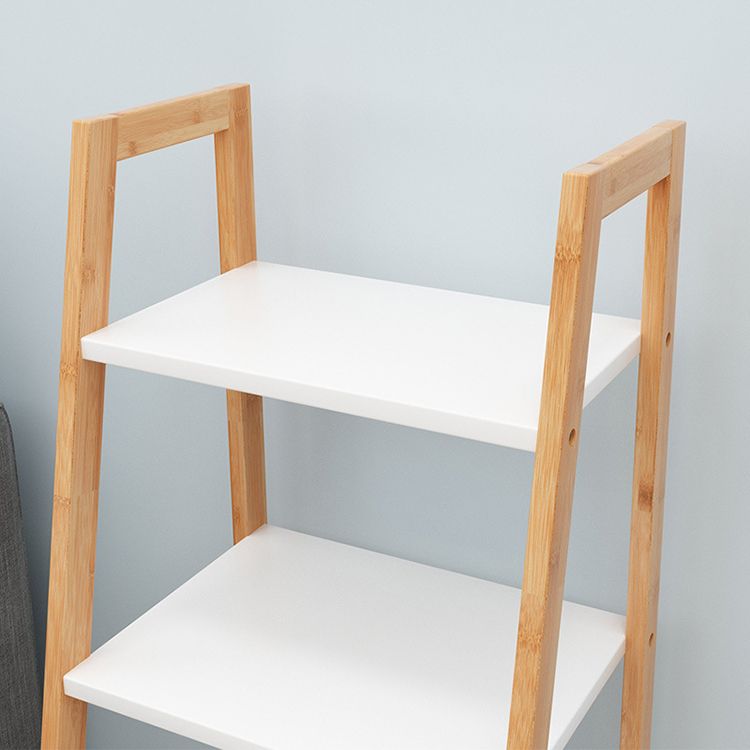 Simple Ladder Shelf Bookcase Modern Bamboo Bookshelf for Office Home