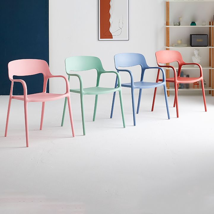 Plastic Stackable Dining Chair Contemporary Design Multicolor Arm Chair Clearhalo ' kitchen&dining_furn' 'Dining Chairs' 'Dining Tables & Seating' 'dining_chair' 'furn' 'furn_dining_chair' 'Furniture' 'furniture_dining_chair' 'Kitchen & Dining Furniture' 'kitchen' 1200x1200_2dd33642-d0a9-4252-8bcf-eb63265e0619