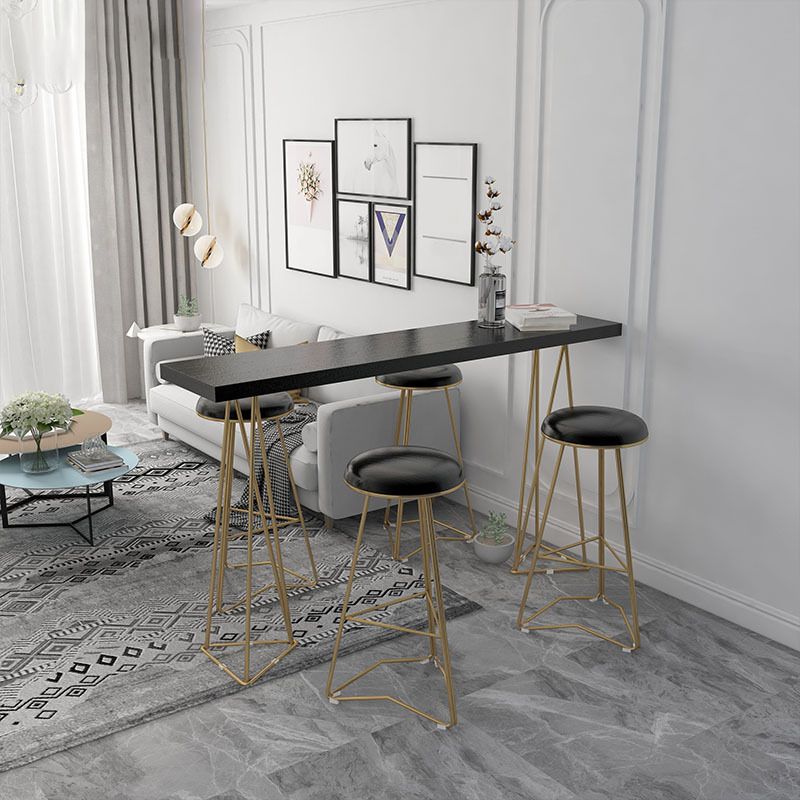 Glam Style Bar Table 42-inch Height Solid Wood Bistro Table for Living Room Clearhalo 'Bar Furniture' 'Bar Tables' 'bar_tables' 'furn' 'furn_bar_tables' 'Furniture' 'furniture_bar_tables' 'Kitchen & Dining Furniture' 1200x1200_2dd3782c-4638-4277-b946-295d2f071e1e