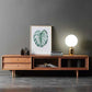 Industrial TV Media Stand Solid Wood 2 Drawers Stand Console