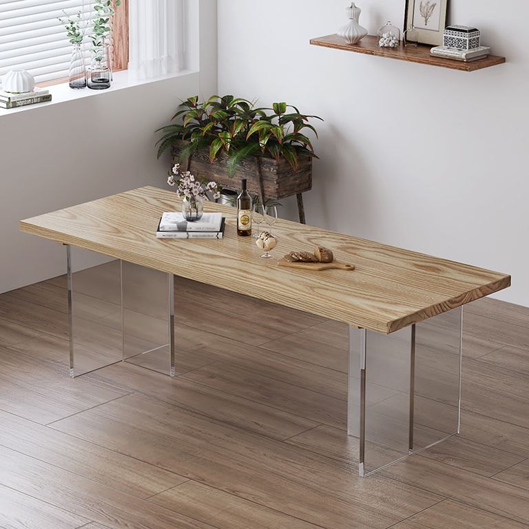Modern 1/5 Pieces Dining Set Rectangle Pine Wood Dining Table for Dining Room Clearhalo 'Dining Room Sets' 'Dining Tables & Seating' 'dining_room_set' 'furn' 'furn_dining_room_set' 'Furniture' 'furniture_dining_room_set' 'Kitchen & Dining Furniture' 1200x1200_2dd62fca-0ec9-4c9e-8849-b07a70d0a652