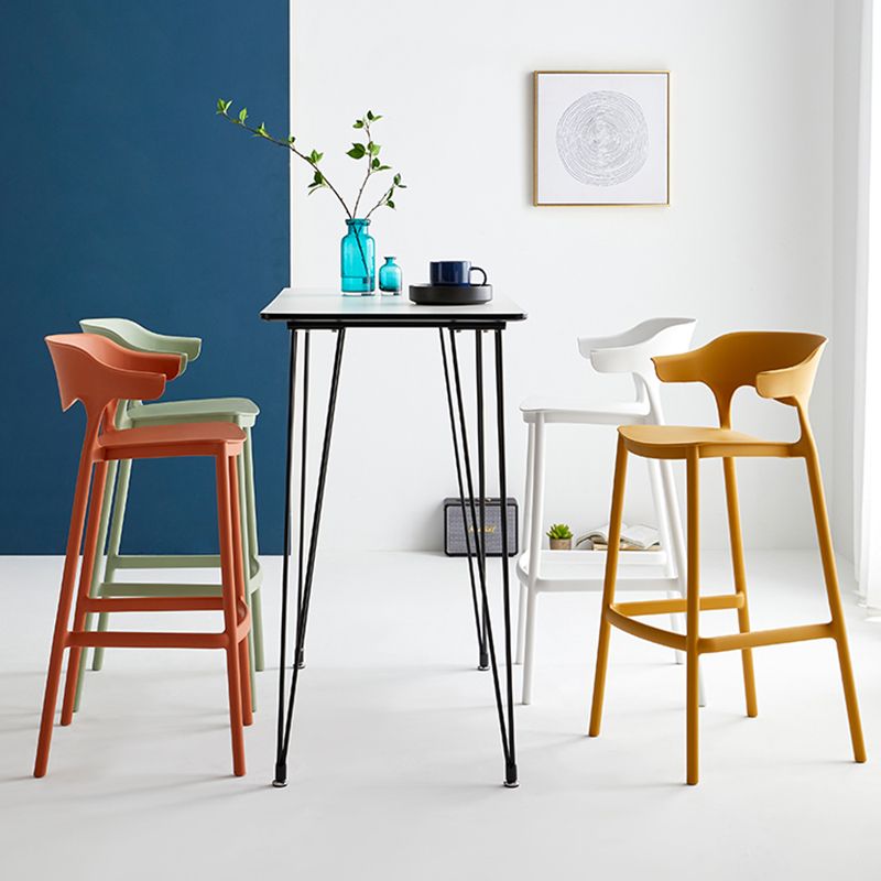Nordic Style Plastic Seats Barstool 4 Legs Backrest Colorful Bar Stool (set of 2) Clearhalo 'Bar Furniture' 'Bar Stools' 'bar_stools' 'furn' 'furn_bar_stools' 'furniture_bar_stools' 'Kitchen & Dining Furniture' 'kitchen&dining_furn' 'kitchen' 'kitchen_furn' Furniture' 1200x1200_2dd68c20-eec4-40b8-ad65-ed5fb356b85f