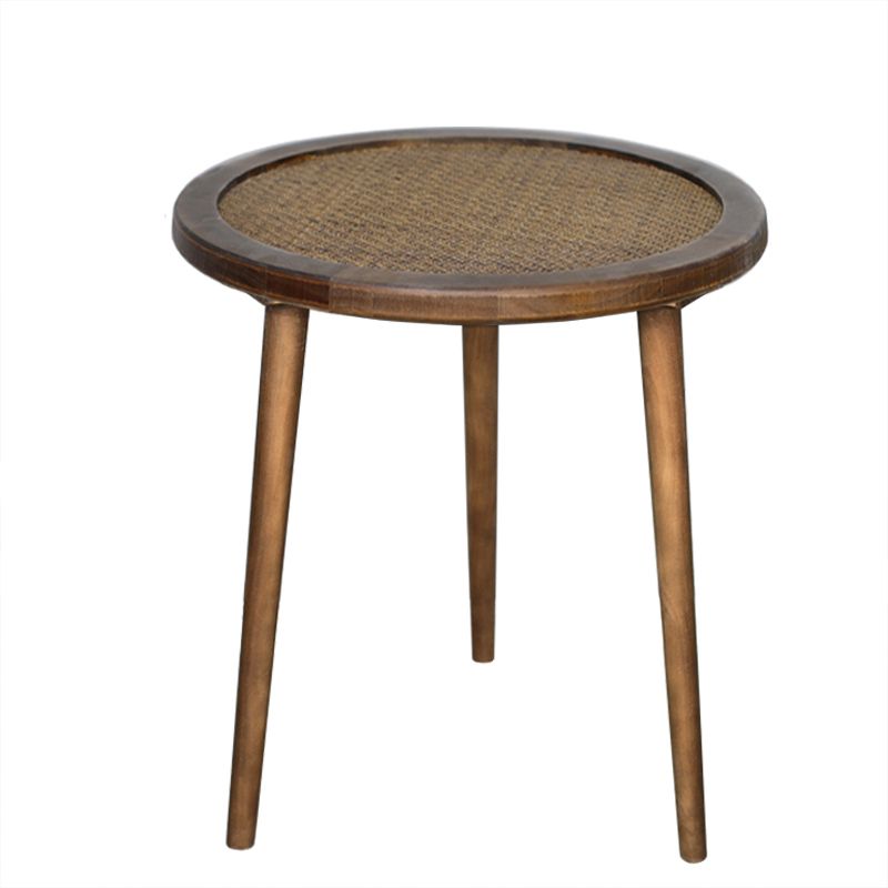 French Rustic Round Rattan Top Side Table 3 Legs Wooden End Table Clearhalo 'Coffee & Accent Tables' 'End & Side Tables' 'end_side_tables' 'furn' 'furn_end_side_tables' 'Furniture' 'Living Room Furniture' 1200x1200_2dd6f4c4-31bb-447d-803b-e52d1bc39f4d