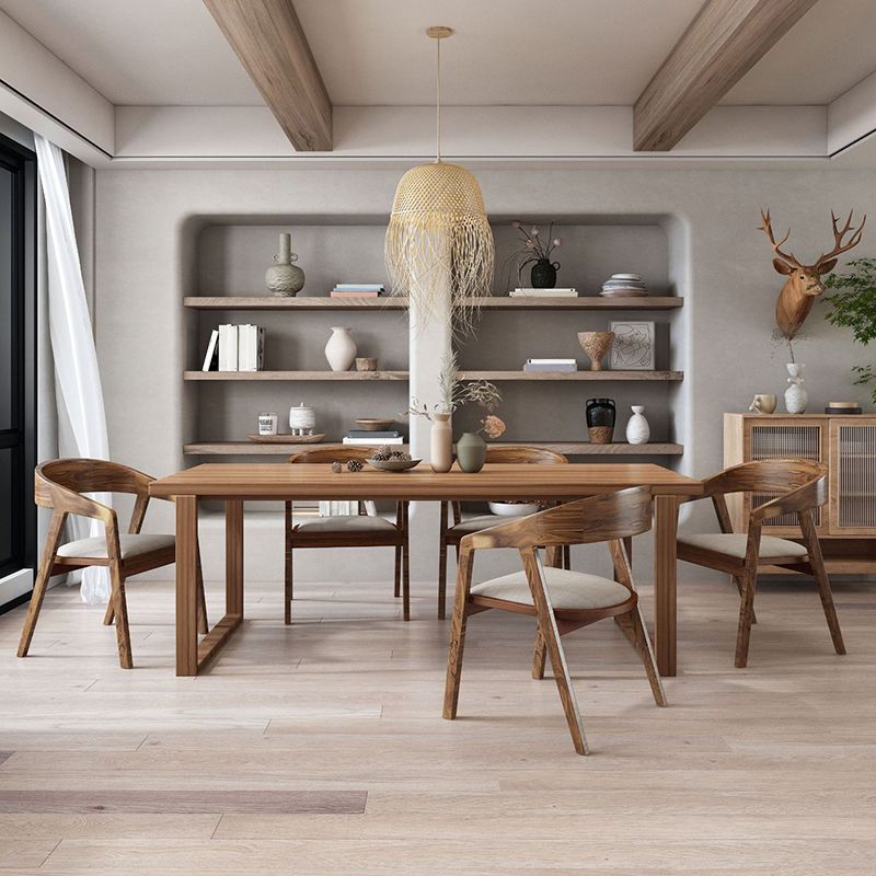Mid-Century Modern Dining Table Pine Wood Table with Sled Base Clearhalo ' dining_table' 'Dining Tables & Seating' 'Dining Tables' 'furn' 'furn_dining_table' 'Furniture' 'furniture_dining_table' 'Kitchen & Dining Furniture' 'kitchen&dining_furn' 'kitchen' 'kitchen_dining_table' 1200x1200_2dd94afe-f4f8-4941-bd4a-a121fb2d3641