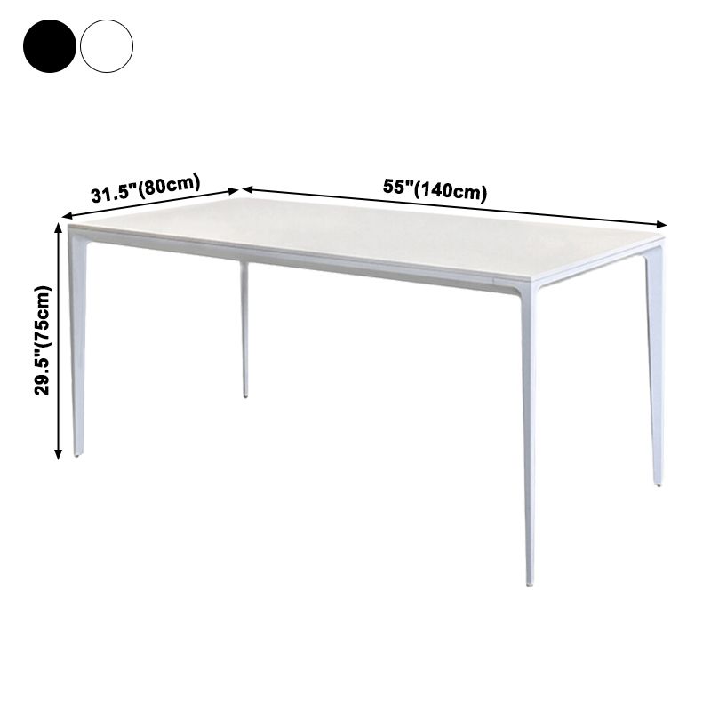 Industrial Style Sintered Stone Dining Table Rectangle Shape Table with 4 Legs Base Clearhalo ' dining_table' 'Dining Tables & Seating' 'Dining Tables' 'Furniture' 'furniture_dining_table' 'Kitchen & Dining Furniture' 'kitchen&dining_furn' 'kitchen' 'kitchen_dining_table' 1200x1200_2ddbb967-b0b9-4d0e-9117-983ca80f40de
