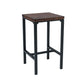 Industrial Square Solid Wood Bar Table Set 1/2/3/5 Pieces Counter Table with High Stools