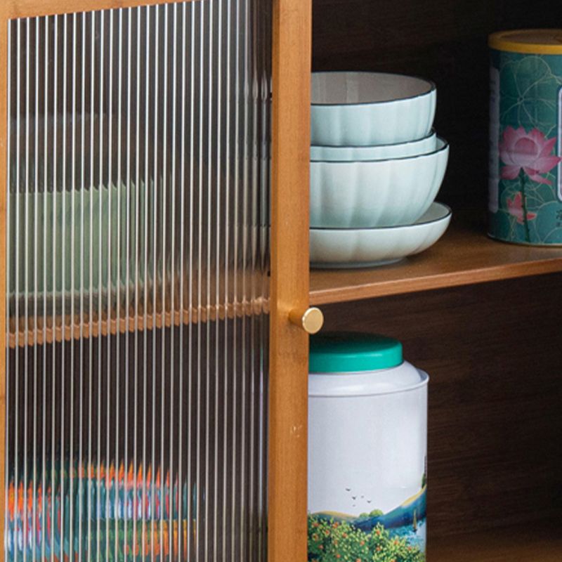 Modern Style Open Storage Buffet Stand Buffet Buffet Buffet de madera de ingeniería marrón