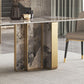Modern Stone Dinning Room Set Rectangle Double Pedestal Base Dinner Set Clearhalo 'Dining Room Sets' 'Dining Tables & Seating' 'dining_room_set' 'Furniture' 'furniture_dining_room_set' 'Kitchen & Dining Furniture' 'kitchen&dining_furn' 'kitchen' 1200x1200_2dde7e8e-c4fe-464c-8072-ed4f7b392776