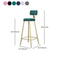 Glam Metal Upholstered Barstool Living Room Bar Stool with Low Back and Cushion Clearhalo 'Bar Furniture' 'Bar Stools' 'bar_stools' 'furn' 'furn_bar_stools' 'furniture_bar_stools' 'Kitchen & Dining Furniture' 'kitchen&dining_furn' 'kitchen' 'kitchen_furn' Furniture' 1200x1200_2ddf3286-7ec2-4f03-9b52-801124107f4b
