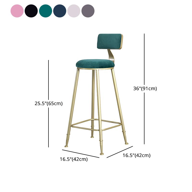 Glam Metal Upholstered Barstool Living Room Bar Stool with Low Back and Cushion Clearhalo 'Bar Furniture' 'Bar Stools' 'bar_stools' 'furn' 'furn_bar_stools' 'furniture_bar_stools' 'Kitchen & Dining Furniture' 'kitchen&dining_furn' 'kitchen' 'kitchen_furn' Furniture' 1200x1200_2ddf3286-7ec2-4f03-9b52-801124107f4b