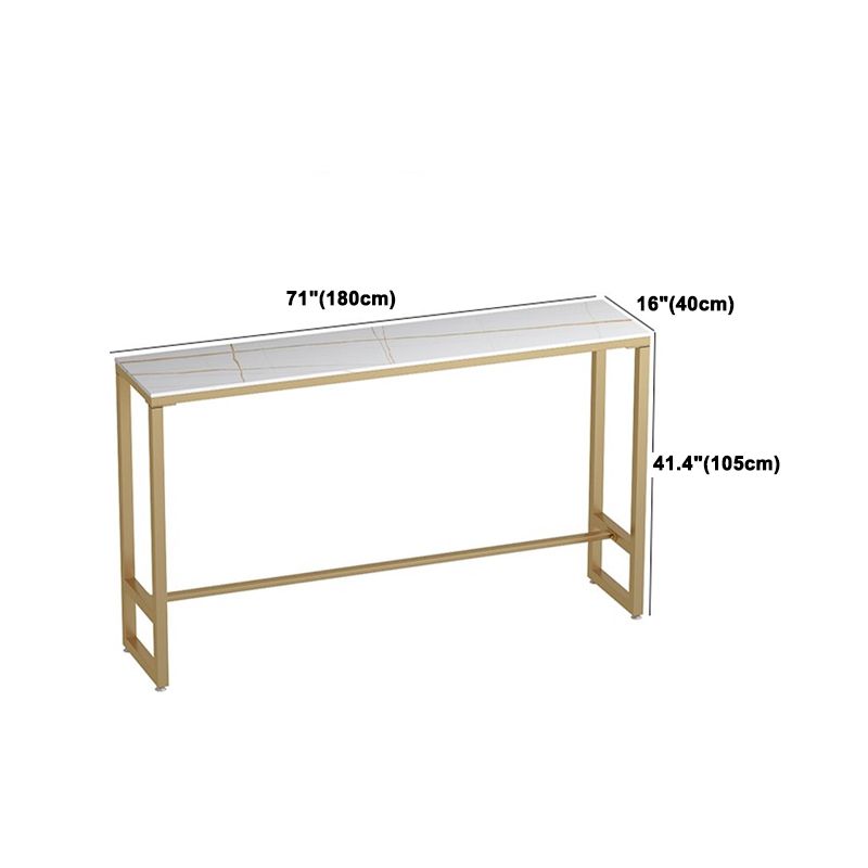 1/3 pezzi Glam Iron Bistro set rettangolo tavolo da barra in pietra bianco set con poggiapiedi