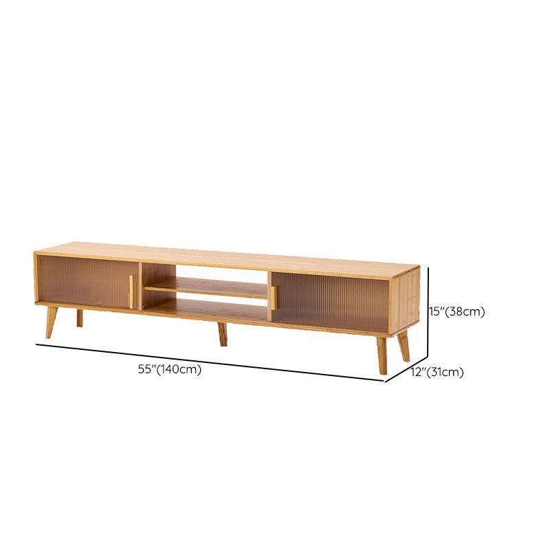 Consola escandinava para TV, consola multimedia de madera, soporte para TV con patas