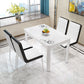 Modern Glass Table Rectangle White Base Dining Table for Kitchen
