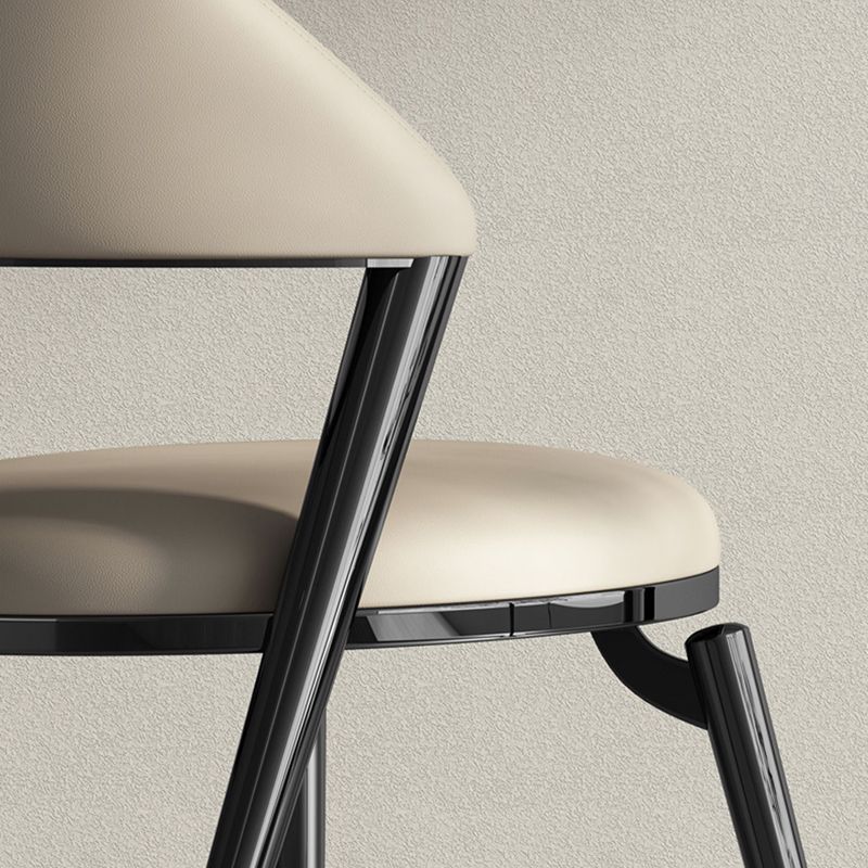 Sillas de comedor de brazo de metal abiertos contemporáneos (juego de 1/2/4/6/8)