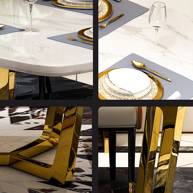 Metal Traditional Luxury Rectangle Indoor Table Sintered Stone Table with Trestle Base Clearhalo ' dining_table' 'Dining Tables & Seating' 'Dining Tables' 'furn' 'furn_dining_table' 'Furniture' 'furniture_dining_table' 'Kitchen & Dining Furniture' 'kitchen&dining_furn' 'kitchen' 'kitchen_dining_table' 1200x1200_2de2e101-28a5-4e5c-94f7-8b04a1abbb57
