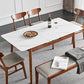Modern Rectangle Dining Room Table Sintered Stone Extendable Kitchen Desk