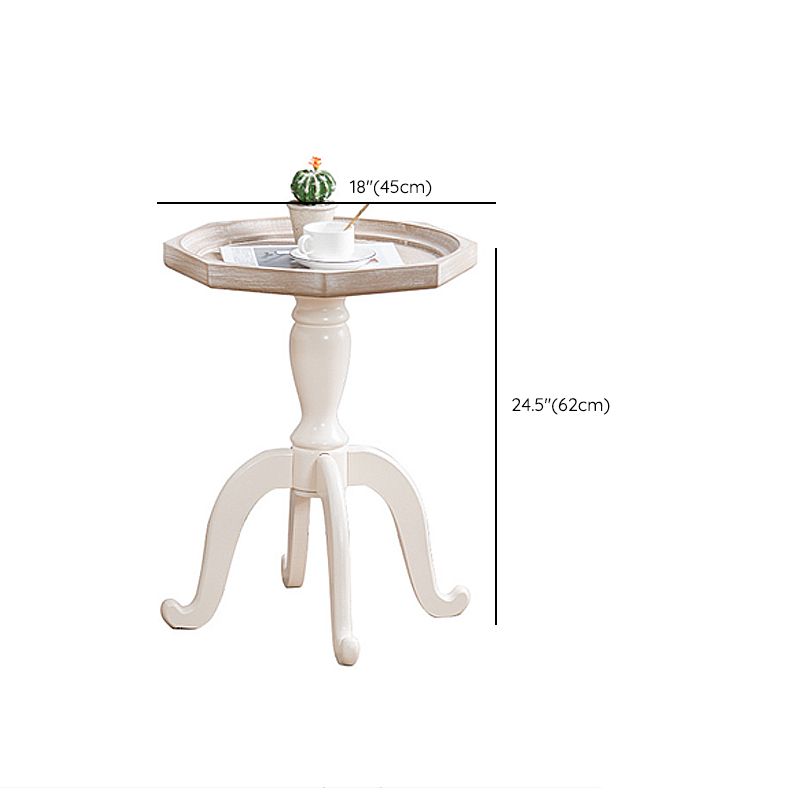 Table de bout rustique salon métal 4 jambes table d'appoint en bois massif